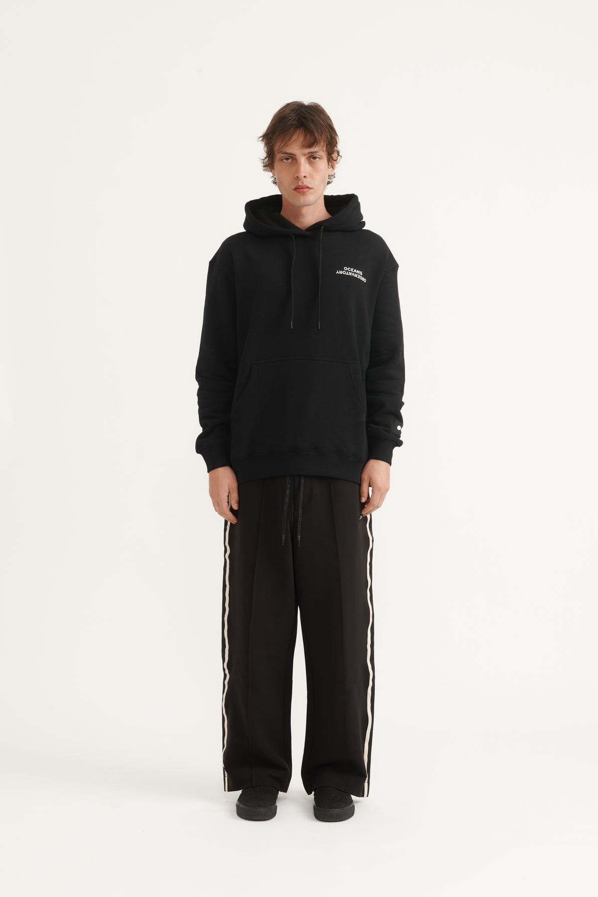 DOUBLE O HOODED SWEATER -  BLACK
