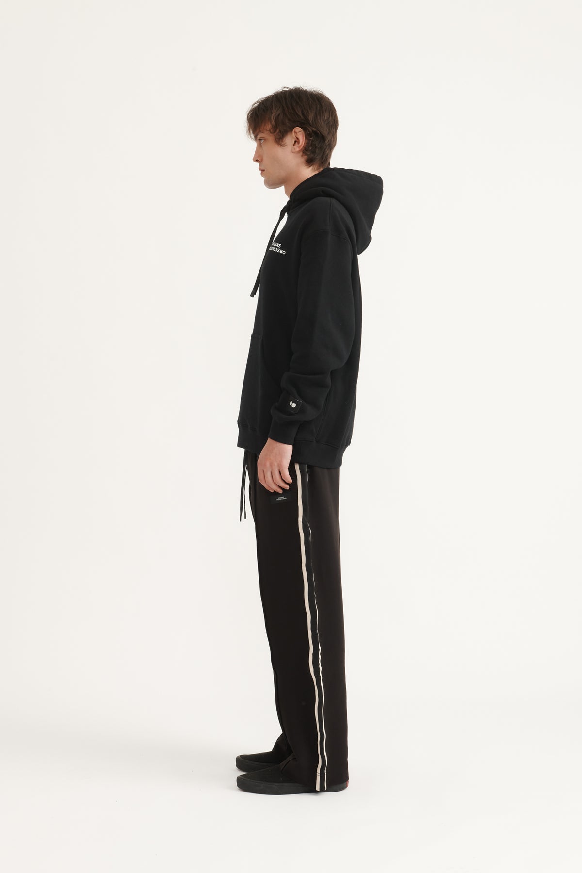 DOUBLE O HOODED SWEATER -  BLACK