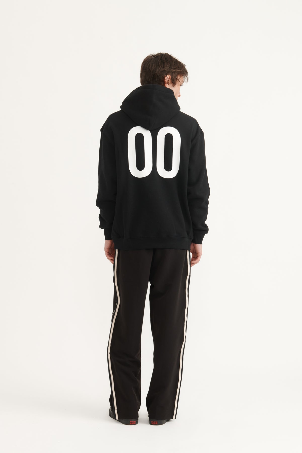 DOUBLE O HOODED SWEATER -  BLACK