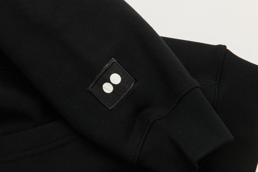 DOUBLE O HOODED SWEATER -  BLACK