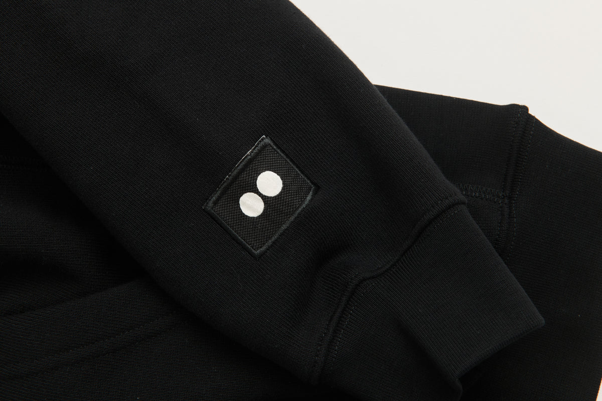 DOUBLE O HOODED SWEATER -  BLACK